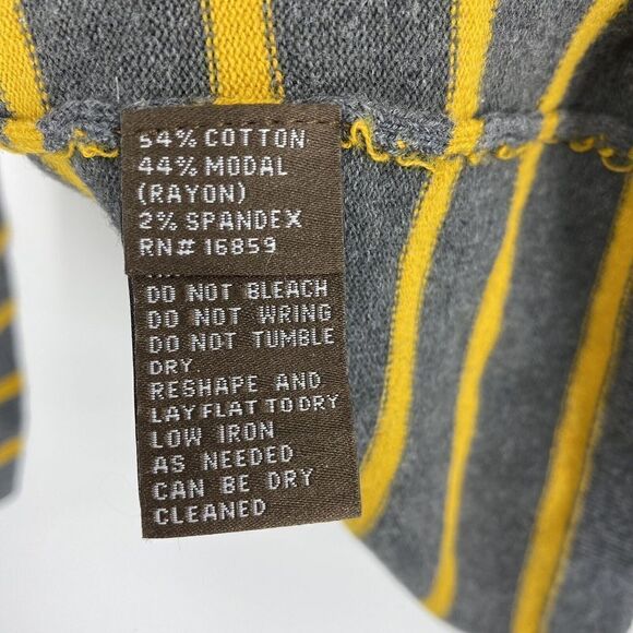 J McLaughlin Sweater Size Small Womens Navy Gray Yellow Knit Striped Color Block - Picture 6 of 7